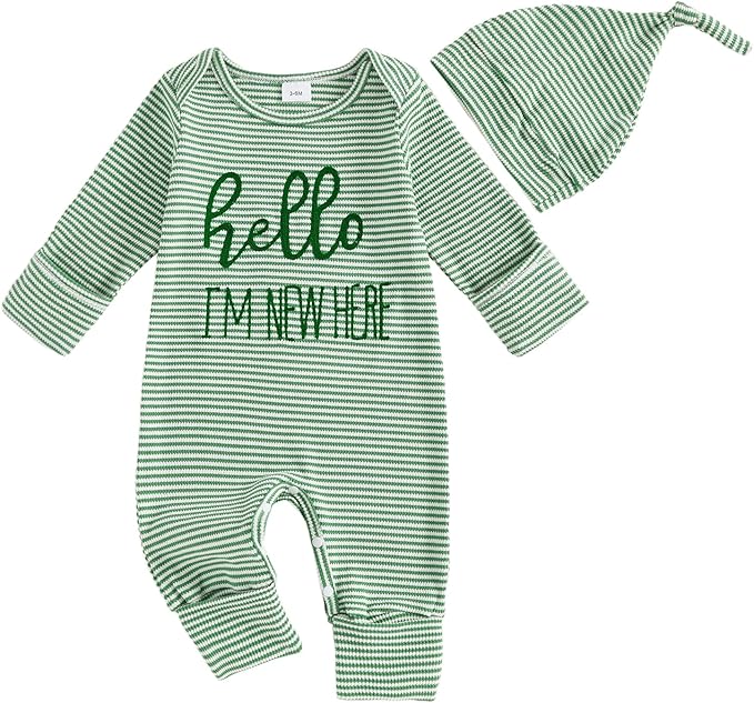 Fernvia Newborn Baby Boy Clothes Letters Print Bodysuit 3 6 9 12 18 Months Long by Fernvia