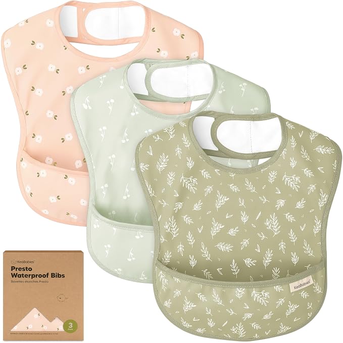 3-Pack Waterproof Baby Bibs for Eating by KeaBabies