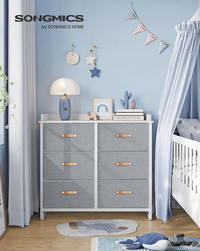 SONGMICS Kids Dresser with 6 Drawers, Boys Girls Dresser, with Water-Resistant - Image 2