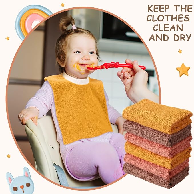Foaincore 6 Pcs Pullover Baby Bibs Cotton Terry Toddler Absorbent Infant - Image 7