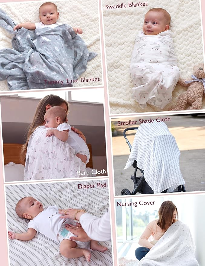 Momcozy Muslin Swaddle Blankets, Ultra Soft Neutral Baby Essentials Must Haves - Image 6