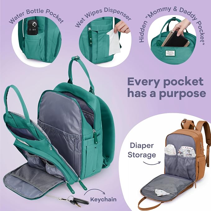 RUVALINO Diaper Bag Backpack-Multifunction Baby Travel Bag - Image 3