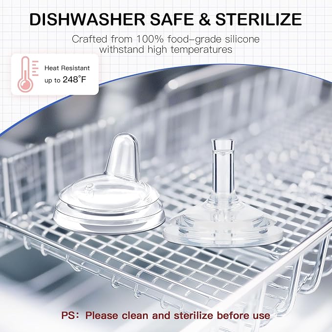 Sippy Cup Conversion Kit for Philips Avent Natural Baby Bottles, Soft Straw top - Image 4