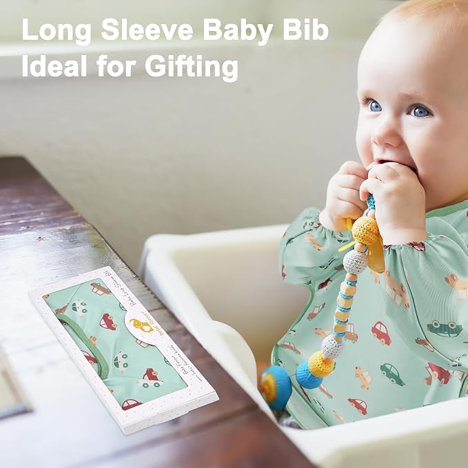 Long Sleeve Baby Bib For Eating Feeding Mess Proof Waterproof Food Smock Bibs - Image 8
