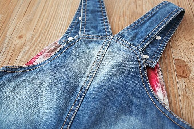 KIDSCOOL SPACE Baby Little Kids Cute Denim Embroidered Fashion Jean Overalls - Image 3