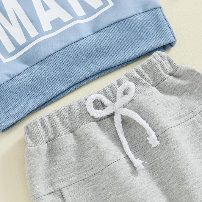 Toddler Baby Boy Fall Winter Outfit Long Sleeve Letter Print Sweatshirts and - Image 5