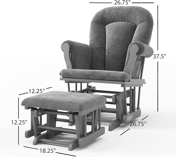 Child Craft Cozy Glider Rocker and Ottoman Set, Padded Cushion - Image 3