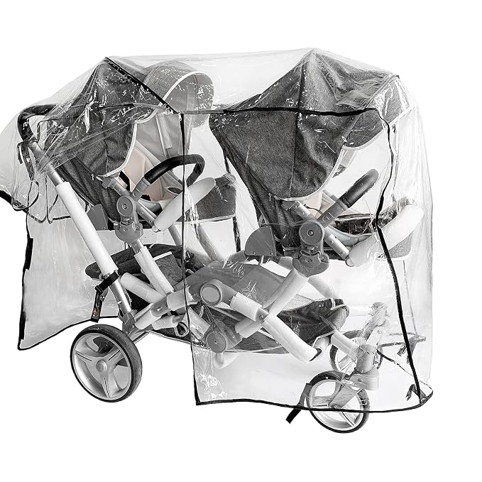 Double Stroller Rain Cover, Rain Cover - Image 2