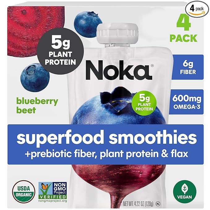 Noka Superfood Smoothie Pouches 4 Pack, by NokaSuperfoodSnacks