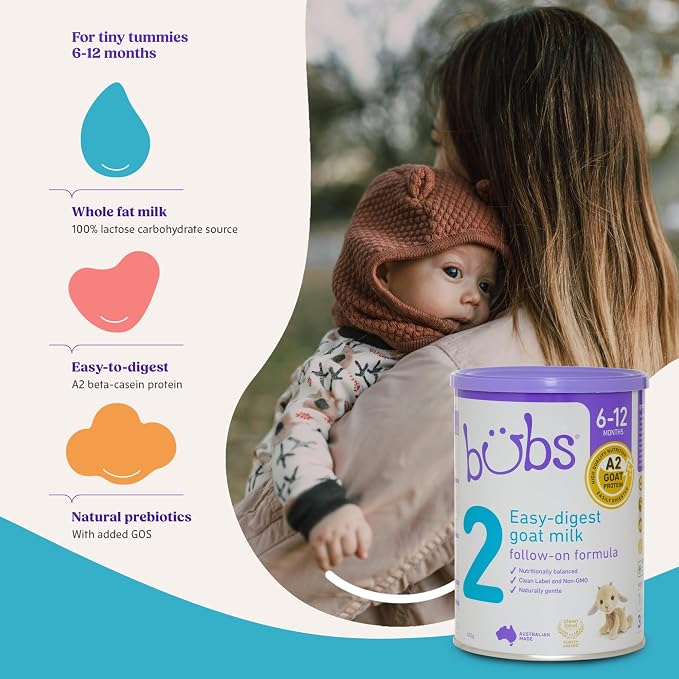 Bubs Goat Milk Infant Formula Stage 2, Infants 6-12 months, Made - Image 2