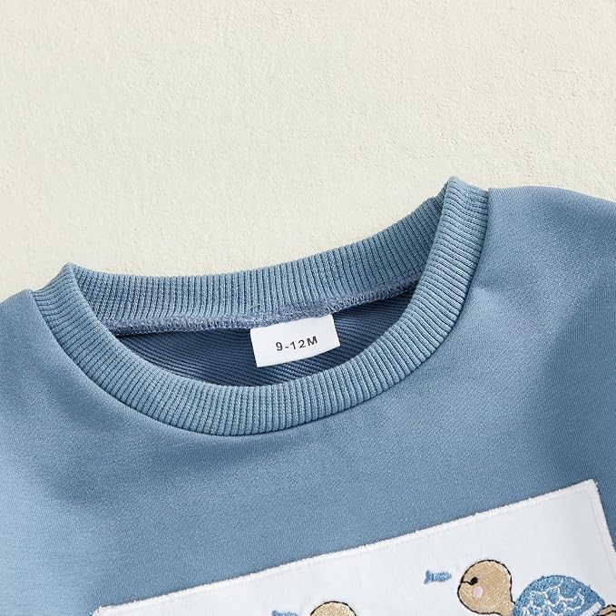 Nyapruwe Toddler Baby Boy Fall Outfit Funny Print Long Sleeve Sweatshirt - Image 4