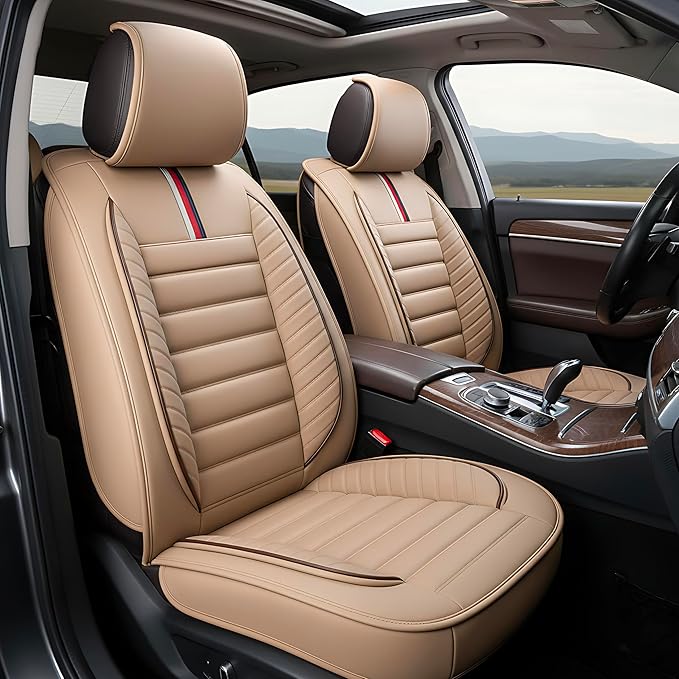 OASIS AUTO Car Seat Covers Premium Waterproof Faux Leather Cushion Universal by OasisAuto