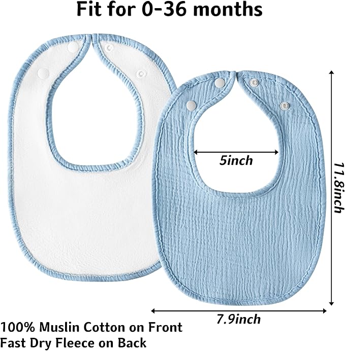 Muslin Baby Bibs Cotton Baby Drool Bandana Bibs - Image 5