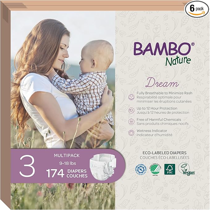 Bambo Nature Hypoallergenic Baby Diapers, Eco-Labelled Sustainable Diapers by BamboNature
