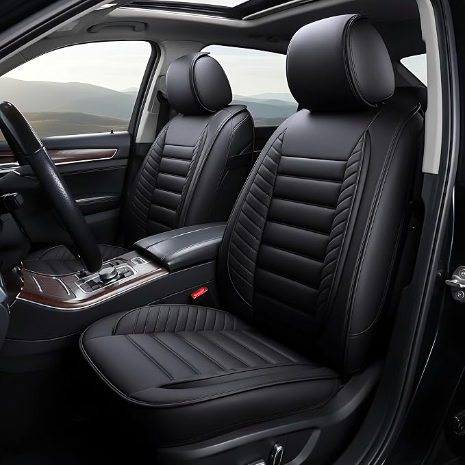 OASIS AUTO Car Seat Covers Premium Waterproof Faux Leather Cushion Universal - Image 7