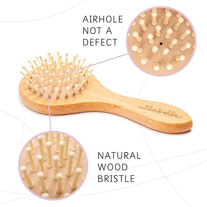 Ullabelle 3 Piece Wooden Baby Hair Brush and Comb Set - Image 3