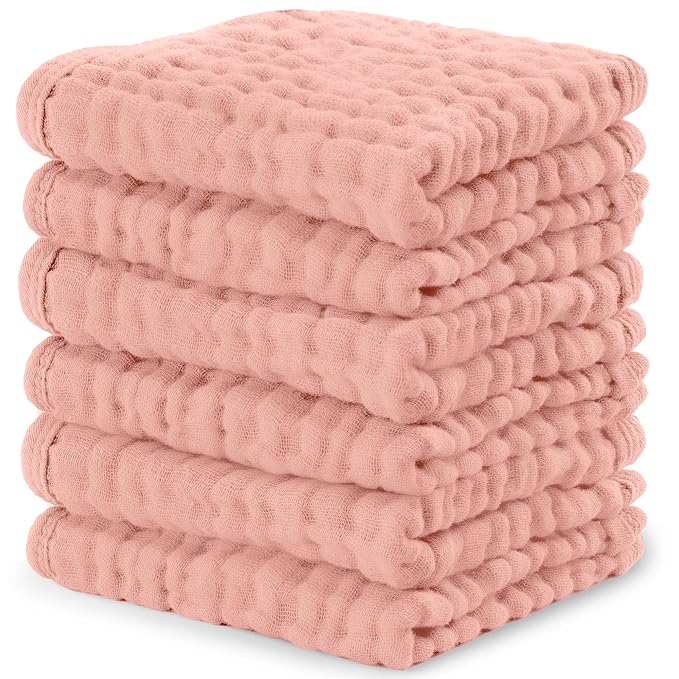 Comfy Cubs Muslin Baby Washcloths 6 Pack by ComfyCubs