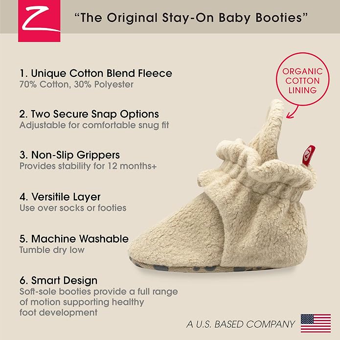 Zutano Unisex Fleece Baby Booties, Two Snap Closure, Newborn to 24 Months - Image 3