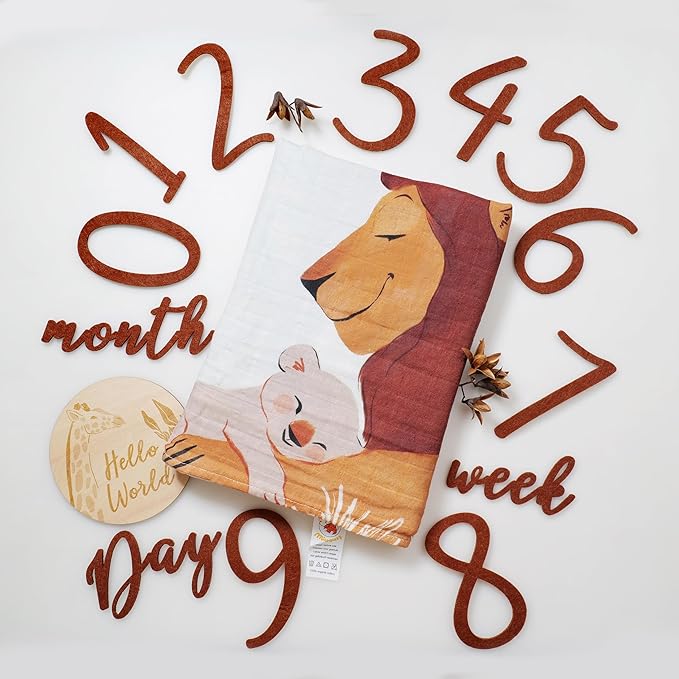 Miaoberry Safari Baby Milestone Blanket, Africa Jungle Theme Monthly Photo - Image 7