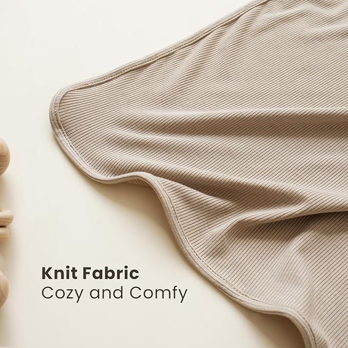 Konssy Knit Baby Blanket 2 Pack, Soft Ribbed Swaddle Receiving Blankets - Image 2