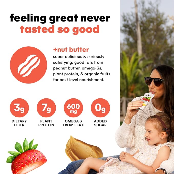 Noka Superfood Fruit & Nut Butter Smoothie Pouches, Healthy Snacks 6 Pack - Image 4