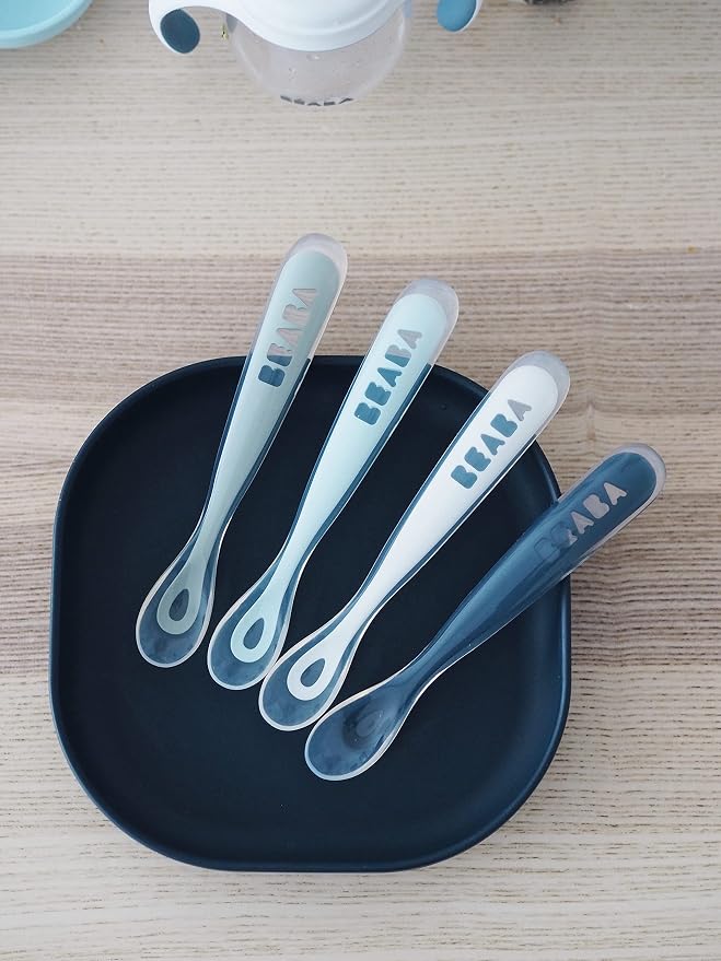 BEABA Baby's First Foods Spoon Set, Original Silicone Baby Spoons, Baby - Image 3