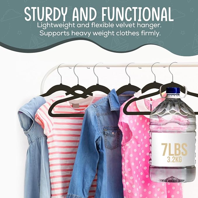 50 Premium Kids Velvet Hangers - Image 7