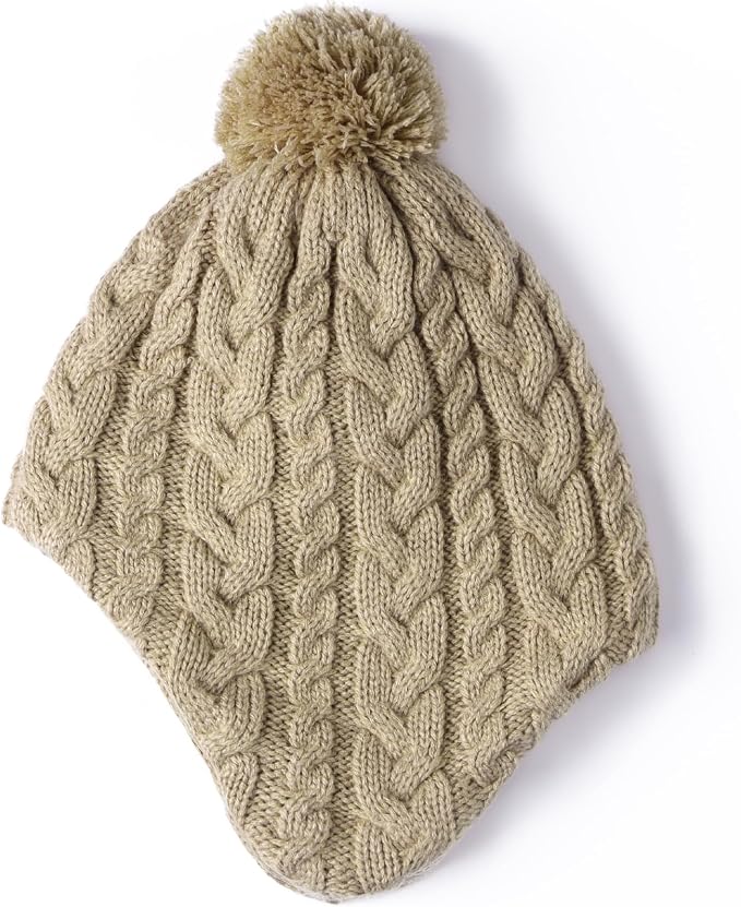 Duoyeree Kids Beanie Hat for Boys Girls Pom-pom Kint Hats Cozy Lining Winter - Image 2