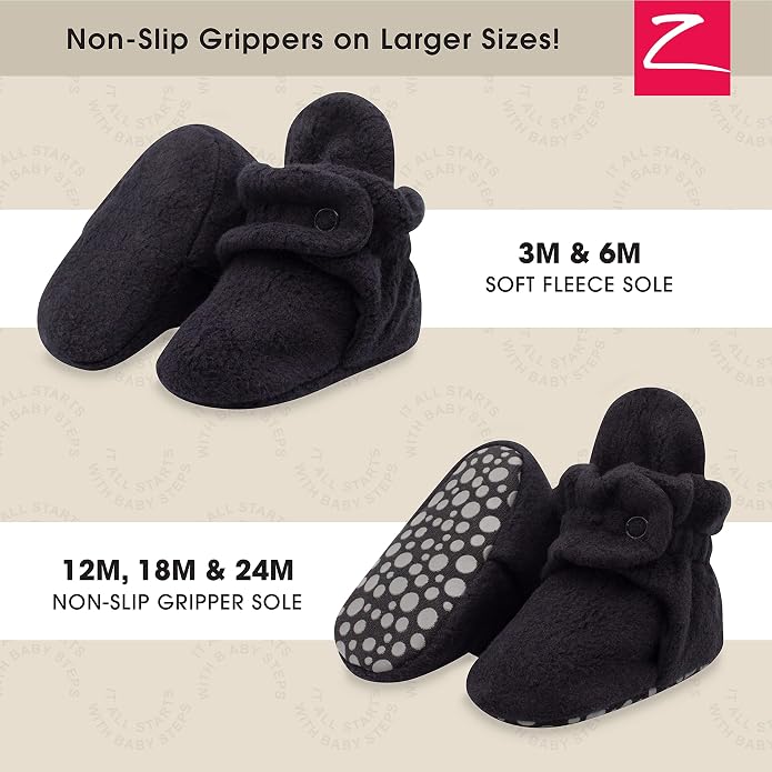 Zutano Unisex Fleece Baby Booties, Two Snap Closure, Newborn to 24 Months - Image 2
