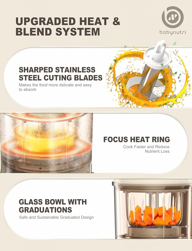 Auto Baby Food Maker, Glass Baby Food Mills, Baby Blender & Steamer and Puree - Image 5