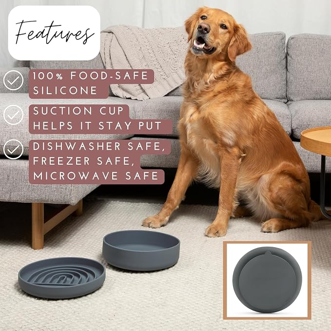 Should We Go? Slow Feeder for Dogs & Puppies, The Slowdown Bowl Silicone Slow - Image 3