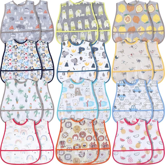 Jeyiour 24 Pcs Baby Waterproof Bibs by Jeyiour