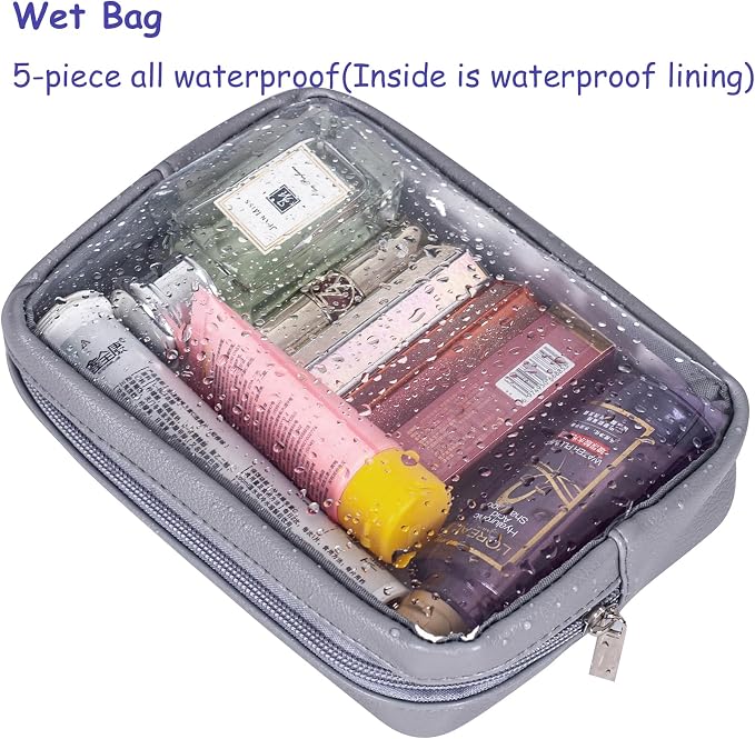 TSA Approved 5-Piece Diaper Bag Organizer Pouch Set Clear Waterproof TPU Kids - Image 4