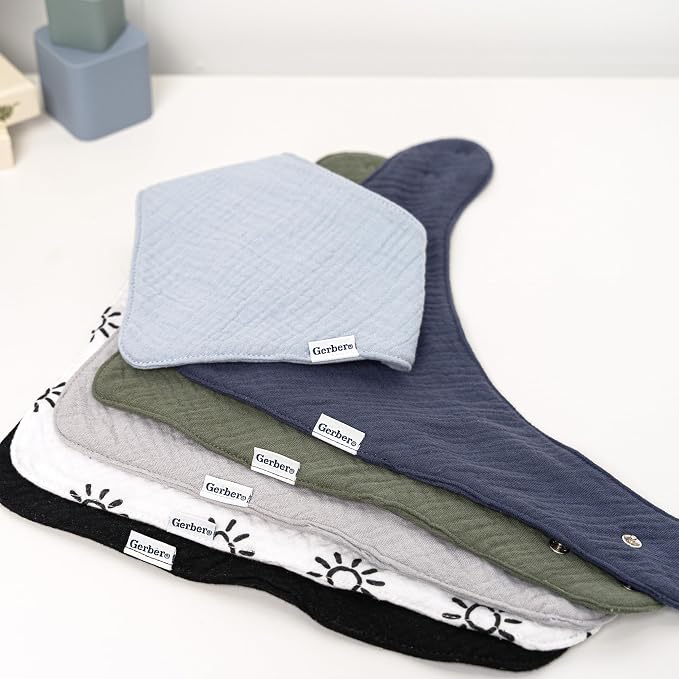 Gerber unisex-baby Muslin Bandana Bibs - Image 3