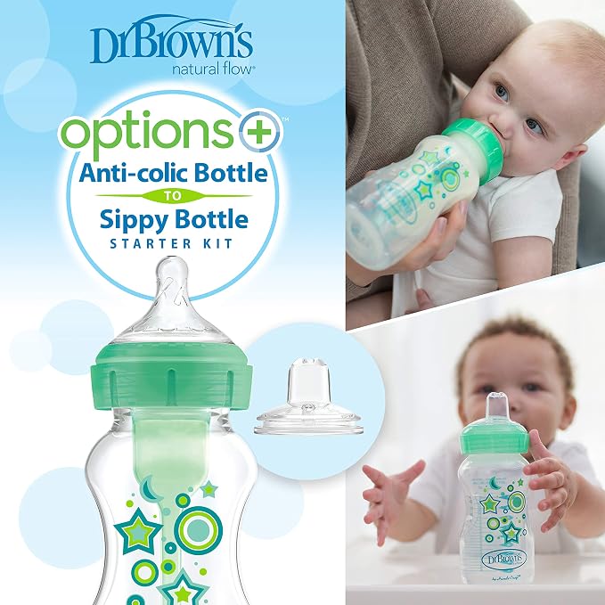 Dr. Brown’s Anti-Colic Options+ Wide-Neck Sippy Bottle Starter Kit, - Image 5