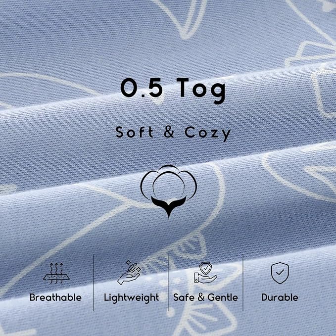 Yoofoss Baby Sleep Sack 6-12 Months 0.5 Tog Wearable Blanket - Image 5