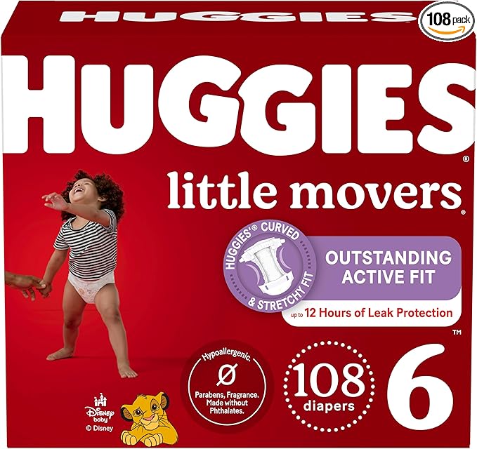 Huggies Size 6 Diapers, Little Movers Baby Diapers, Size 6, Packaging May Vary by Huggies%C2%AE