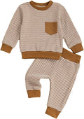Toddler Baby Boy Fall Clothes Waffle Outfit Long Sleeve Color Blocking by Fufuriprefer