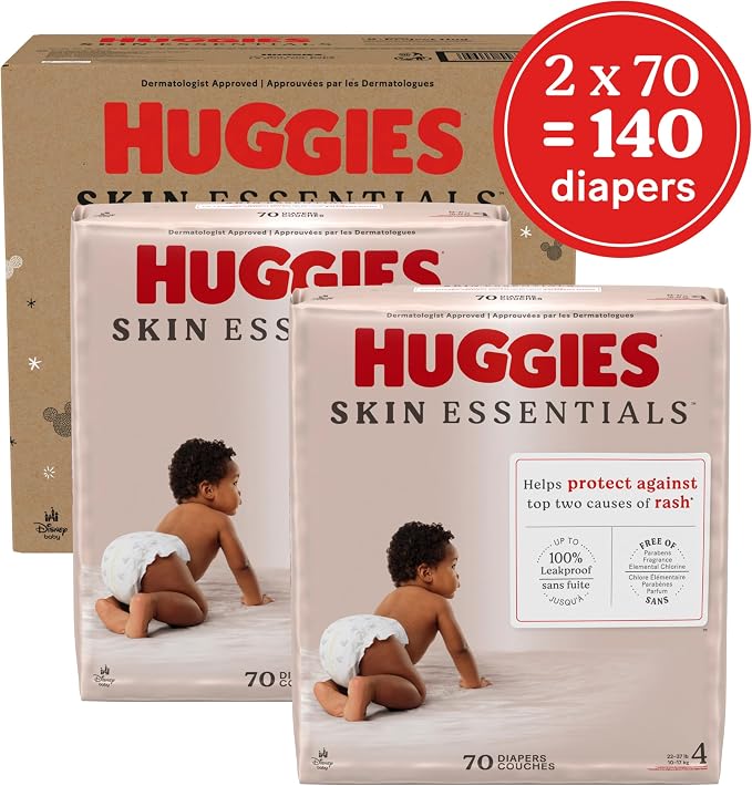 Huggies Size 4 Diapers, Skin Essentials Baby Diapers, Size 4 - Image 2