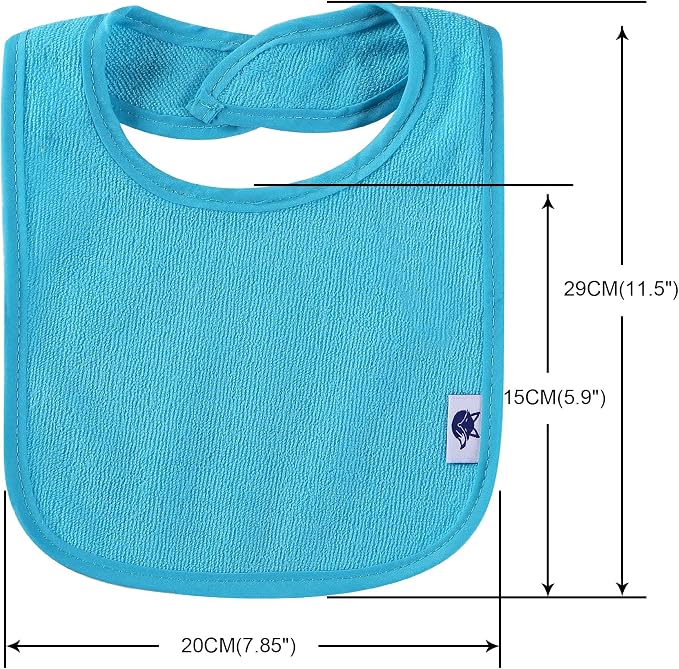 12 Pack Terry Drool Cotton Bibs, Unisex Baby Bibs - Image 2