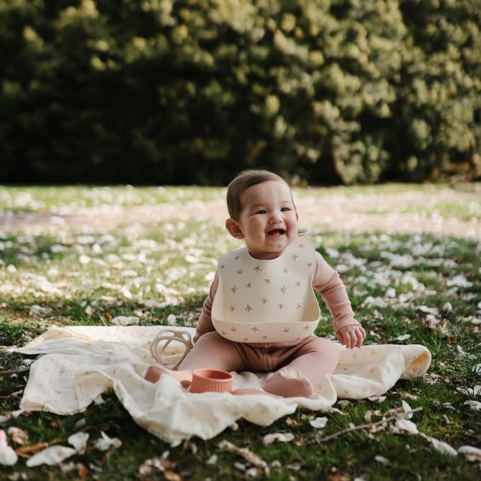 mushie Silicone Baby Bib | Adjustable Fit Waterproof Bibs - Image 4