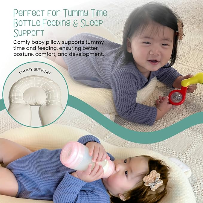 Baby Pillow Anti-Roll, and Tummy Time Features, 3D Air Mesh Fabric - Image 9