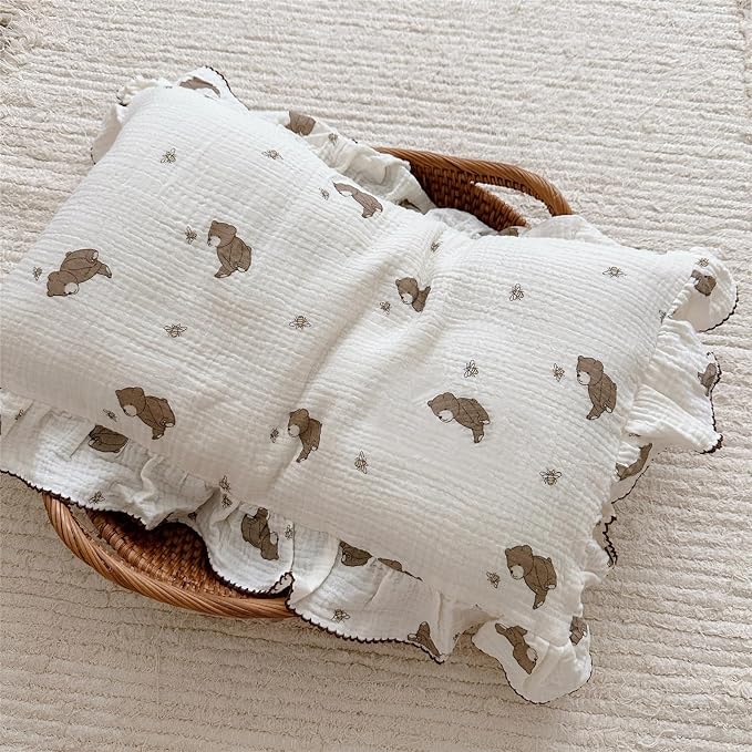 AOJIM Cute Cartoon Pattern Muslin Toddler Kids Pillow Case Super Soft Cotton - Image 5