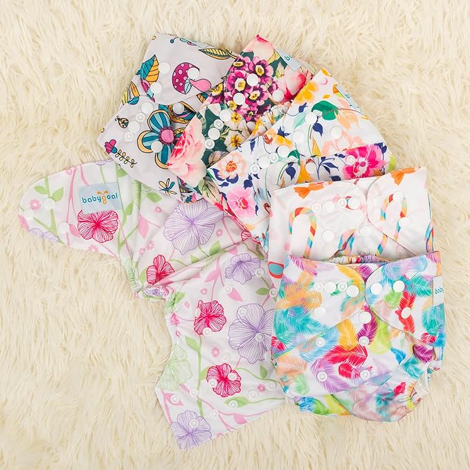 Babygoal Cloth Diaper Cover for Girls, Baby Adjustable Reusable Covers for - Image 6