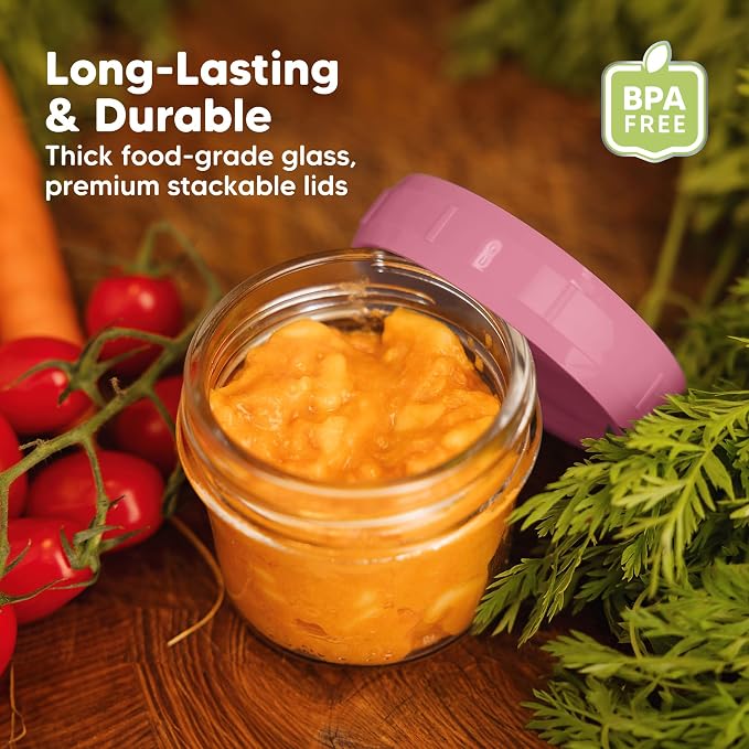KeaBabies 12pk 4oz Glass Baby Food Containers - Image 4