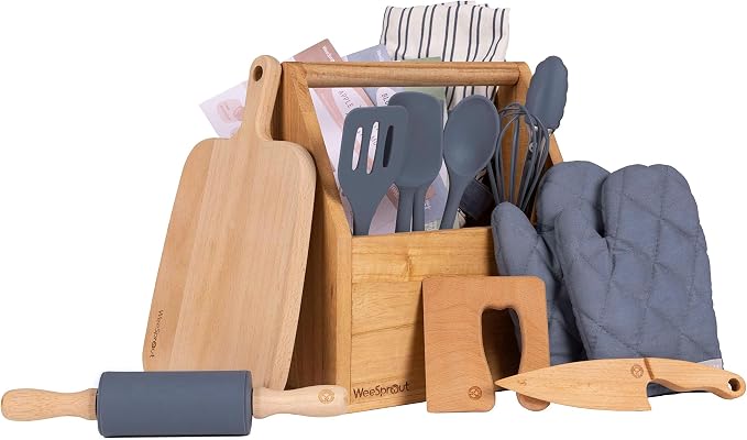 WeeSprout Little Chef Kids Cooking & Baking Set, 14 Piece Cooking Set by WeeSprout