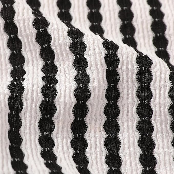 Happy Town Toddler Swimsuit Girl Solid Color Stripe One-Piece Baby Bathing Suits - Image 4