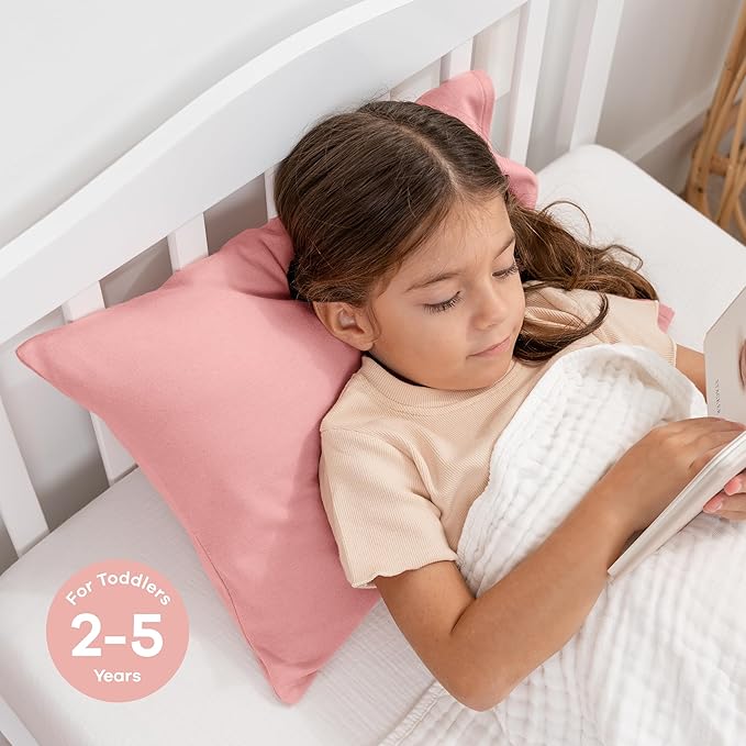 Comfy Cubs Toddler Pillow with Cotton Pillowcase, 13 x 18 in - Image 4