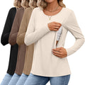 4 Pack Women's Cotton Nursing Tops, Breastfeeding Maternity by Oakgarden