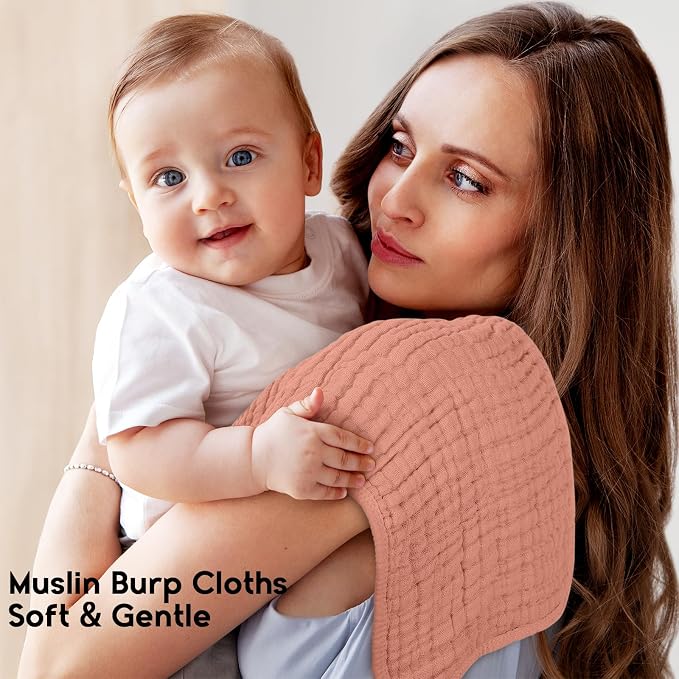 Muslin Burp Cloths for Baby 100% Cotton Burping Cloths for Boys Girls Large - Image 2